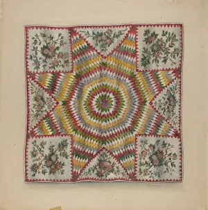 Bowman Charles Prints: Quilt (Star of Bethlehem), 1935 / 1942. Creator: Charles Bowman