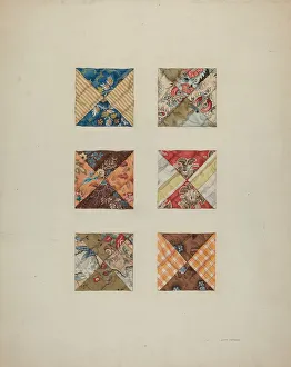 Patchwork Gallery: Quilt Swatches, c. 1938. Creator: John Osbold