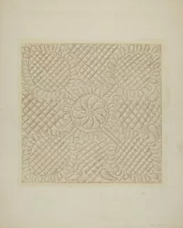 Sample Collection: Detail of Quilt - Tulip Pattern, c. 1939. Creator: Fred Hassebrock