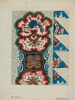 Barnes Ruth M Prints: Quilted Coverlet, c. 1936. Creator: Ruth M Barnes
