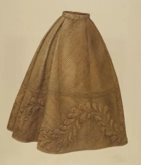 Womans Prints: Quilted petticoat, 1935/1942. Creator: Julie C Brush