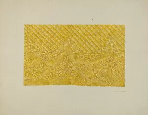 Quilting on Silk (Detail), c. 1940. Creator: Edward Jewett