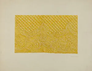 Quilting on Silk (Detail), c. 1940. Creator: Edward Jewett