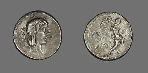 Quinarius (Coin) Depicting the God Apollo, about 90 BCE. Creator: Unknown