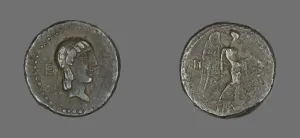 Quinarius (Coin) Depicting the God Apollo, about 90 BCE. Creator: Unknown