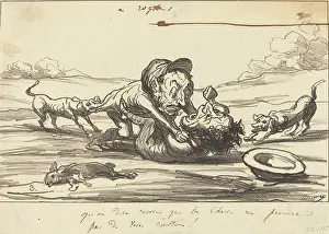 Shouting Prints: Qu'on dise encore que la chasse ne procure pas de vives emotions!, 1864
