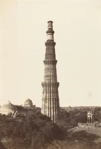 Fluted Prints: The Qutub Minar, Delhi, 1858-61. Creator: Unknown
