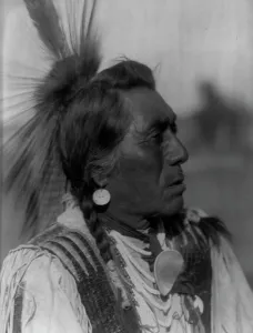 Buckskin Prints: Rabbit Head-Hidatsa, c1908. Creator: Edward Sheriff Curtis