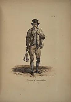 Rabbit skin vendor. From the Series Cris de Paris (The Cries of Paris), 1815. Creator: Vernet, Carle (1758-1836). Rabbit skin vendor. From the Series Cris de Paris (The Cries of Paris), 1815. Creator: Vernet, Carle (1758-1836)