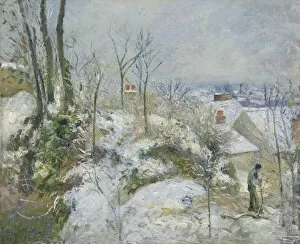 Rabbit Warren at Pontoise, Snow, 1879. Creator: Camille Pissarro