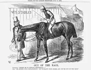 Out of The Race, 1864. Artist: John Tenniel Out of The Race, 1864. Artist: John Tenniel