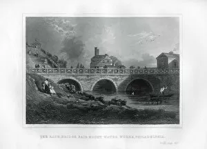 Andrews Gallery: The Race Bridge Fair Mount Water Works, Philadelphia, Pennsylvania, USA, 1855.Artist: J Andrews