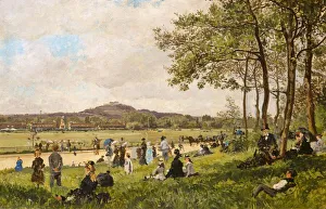 Horse Race Gallery: Race Course at Longchamps, c. 1870. Creator: Unknown