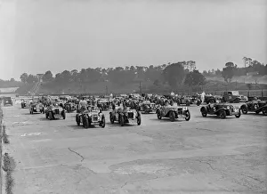 Racing Car Prints: Race at the JCC Members Day, Brooklands, 1936. Artist: Bill Brunell