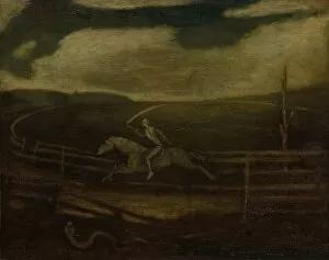 Albert Pinkham Ryder Collection: The Race Track (Death on a Pale Horse), c. 1896-1908. Creator: Albert Pinkham Ryder (American)