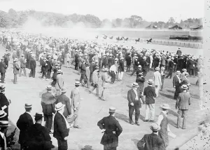 Race Course Prints: Race track - Saratoga, between c1910 and c1915. Creator: Bain News Service