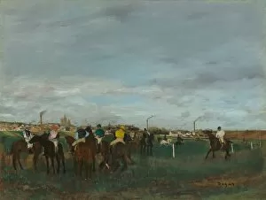 Cloudy Gallery: The Races, 1871-1872. Creator: Edgar Degas