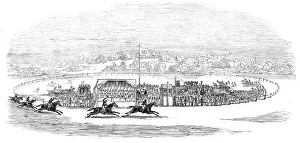 Sportsmen Prints: Races at Wheat Croft - Col. Thompsons Hamlet'winning the Lascelles Cup, 1845