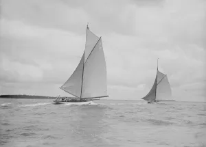 Charles Ernest Collection: The racing cutters The Lady Anne and Istria running downwind, 1912. Creator