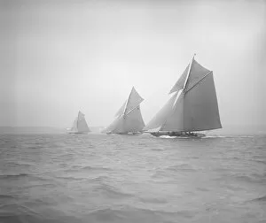 Close Hauled Collection: The racing cutters Sonya, Onda and Carina, 1911. Creator: Kirk & Sons of Cowes