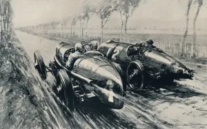 Campbell Prints: Racing for the Grand Prix, Strasbourg (1922), 1937. Artist: Gordon Crosby