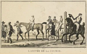 18th 19th Century Prints: Racing Scenes: A Horse Arriving at the Race (Scenes Hippiques: Cheval arrivant de la chasse)