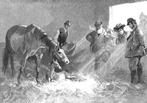 Racehorse Owner Prints: The Racing Season- Notes at Newmarket; Visitors to a Nursery, 1890. Creator: Unknown