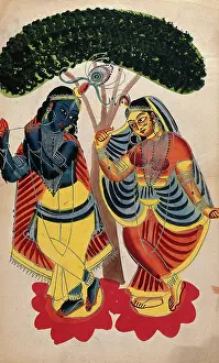 Underneath Prints: Radha and Krishna. Creator: Unknown