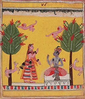 Jump Prints: Radha's Confidante Meets with Krishna (Arudhayauvana Madhya)
