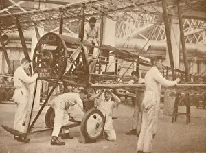 RAF Apprentices Rigging a Plane at the Technical School, Halton, Buckinghamshire, 1927
