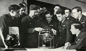 Royal Air Force Gallery: RAF personnel learning navigation during the Second World War, 1941. Creator: Charles Brown