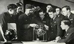 RAF personnel learning navigation during the Second World War, 1941. Creator: Charles Brown RAF personnel learning navigation during the Second World War, 1941. Creator: Charles Brown