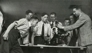 Mechanical Gallery: RAF personnel receiving aero-engine instruction, 1941. Creator: Charles Brown
