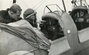 Air Force Prints: RAF pilot learning to fly during the Second World War, 1941. Creator: Charles Brown