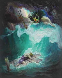 Nymph Prints: The Raft of Odysseus (Neptune Battles with Odysseus)