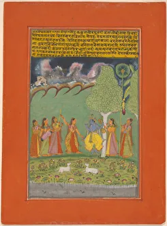 Rajasthan Collection: Rag Megh Malar, page from a Garland of Musical Ragas (Ragamala) Set, 1750 / 70