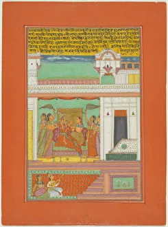 Ragamala Prints: Raga Malkaushika, Page from a Jaipur Ragamala Set, 1750 / 70. Creator: Unknown
