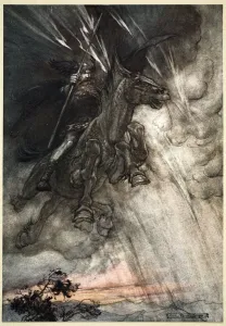 Rage Prints: Raging, Wotan Rides to the Rock! Like a Storm-wind he comes!, 1910