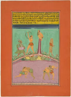 Rajasthan Collection: Ragini Desakh, Page from a Jaipur Ragamala Set, 1750 / 70. Creator: Unknown