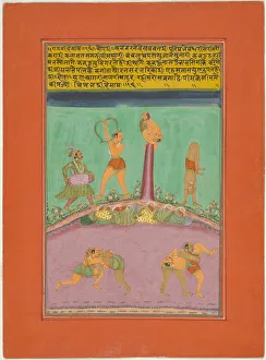Rajasthan Collection: Ragini Desakh, Page from a Jaipur Ragamala Set, 1750 / 70. Creator: Unknown
