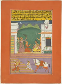 Rajasthan Collection: Ragini Kedara, Page from a Jaipur Ragamala Set, 1750 / 70. Creator: Unknown