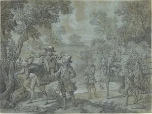 Monsieur Scarron Prints: Ragotin declame des vers; des paysans croient qu'il preche