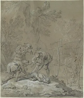 Ragotin lie par les parents du fou, 1727. Creator: Jean-Baptiste Oudry