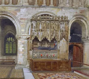 Rahere Gallery: Raheres tomb, St Bartholomews Priory, City of London, 1880. Artist: John Crowther
