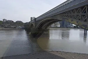 Rail bridge near Chelsea Harbour, Fulham, London, SW10, England. Creator: Ethel Davies; Davies