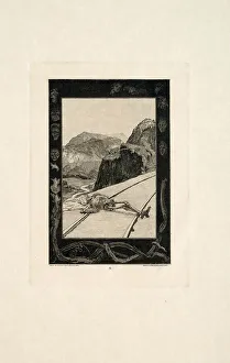 Klinger Max Prints: On the Rails, plate eight from On Death, Part I, 1889. Creator: Max Klinger