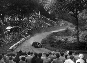 Railton Prints: Railton light sports tourer competing in the Shelsley Walsh Hillclimb