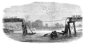 Ceylon Sri Lanka Prints: Railway bridge destroyed by floods in Ceylon, 1872. Creator: Unknown