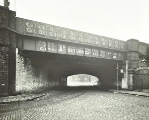 Great Eastern Railway Prints: Railway bridge across Globe Road, Bethnal Green, London, 1914