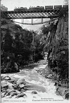 Rapids Prints: Railway Bridge over river gorge Creator: Unknown